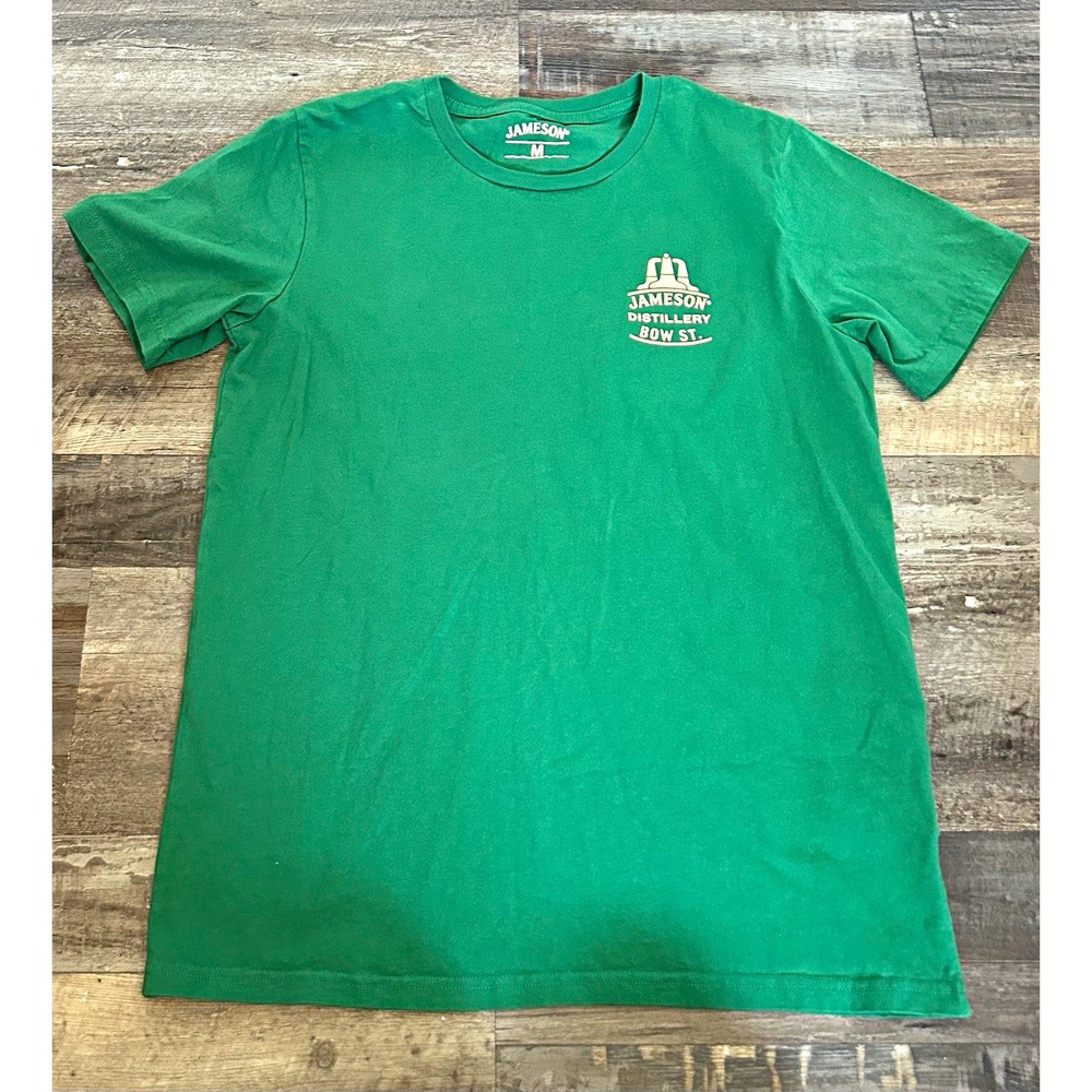 100% Cotton Jameson Bow St. Distillery Green Advertising T-Shirt, Size M